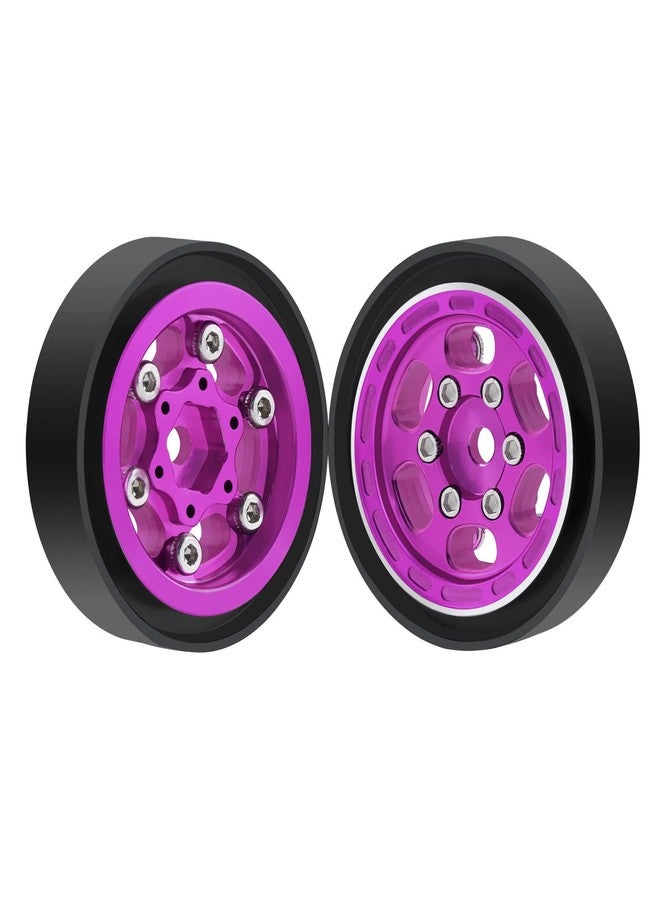 DJX 4PCS Brass 1.0inch Beadlock Wheel Hubs with Brass Rings for 1/18 Traxxas TRX4M Stock Wheel Tire(Pink) - Image 3